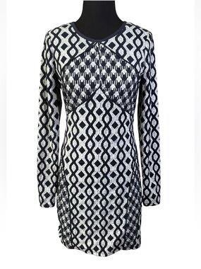 NWT Anthropologie Tracy Reese Seamed Shift Dress S Small Navy Blue Long Sleeve